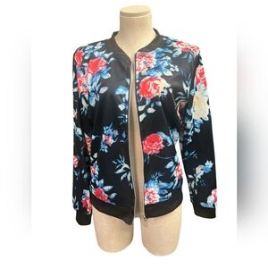 FLORAL ZIPPER JACKET